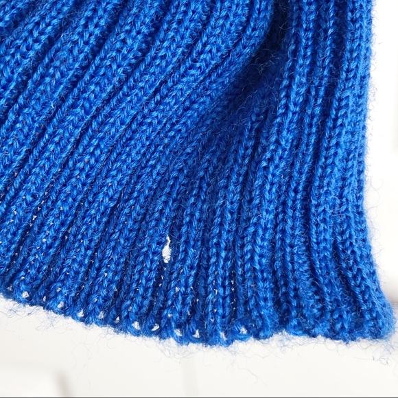 Vintage 80s Olympian Blue 100% Wool Sweater Large - Picture 9 of 12